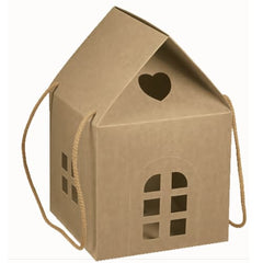 kadoverpakking kersthuis met kerstprint.