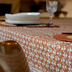 tafelkleed Blockprint Isha Squirrel