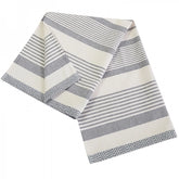 Theedoek blauw/grijs gestreept