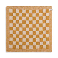 knitfactory keukenhanddoek grote ruit oker