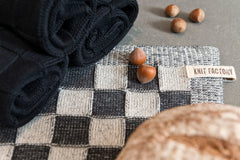 Knitfactory keukenhanddoek ecru/antraciet