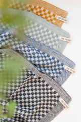 Knitfactory Keukenhanddoek kleine ruit antraciet