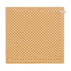 Knitfactory keukenhanddoek kleine ruit oker