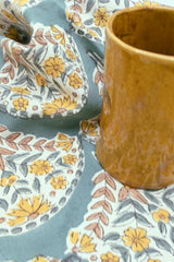 Theedoek DH Blockprint Bouquet
