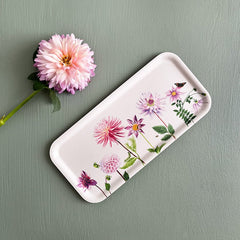 Dienblad met dahlia's klein