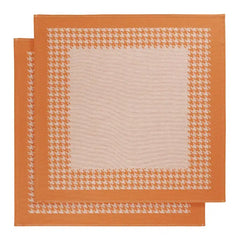 Theedoek Pied de Poule oranje