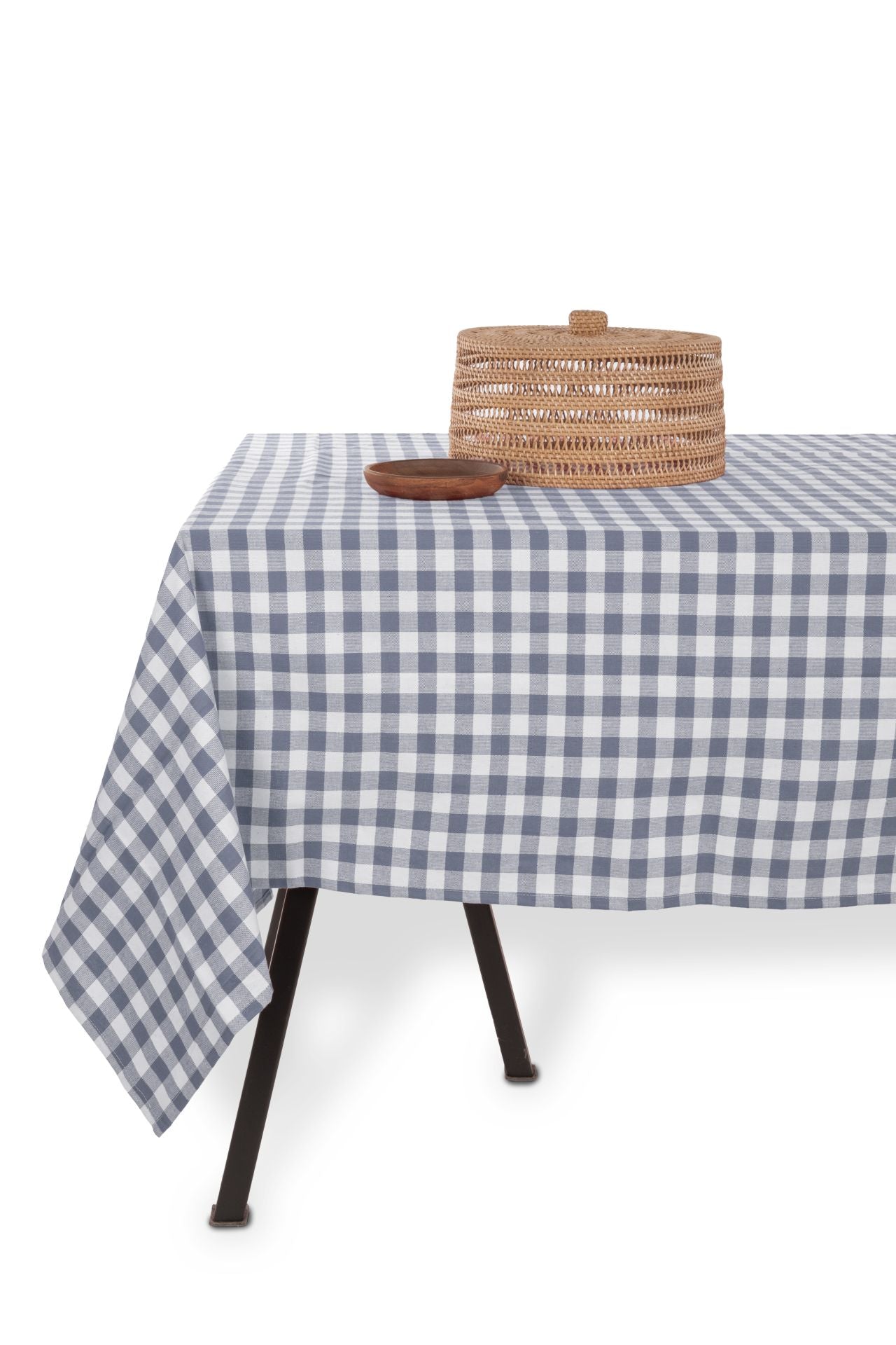 Tafelkleed in een fris blauw ruitje