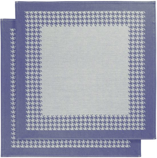 Theedoek Pied de Poule DWL blauw