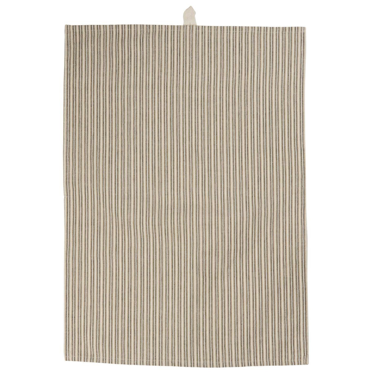 Theedoek IB Laursen grijs beige streepje.
