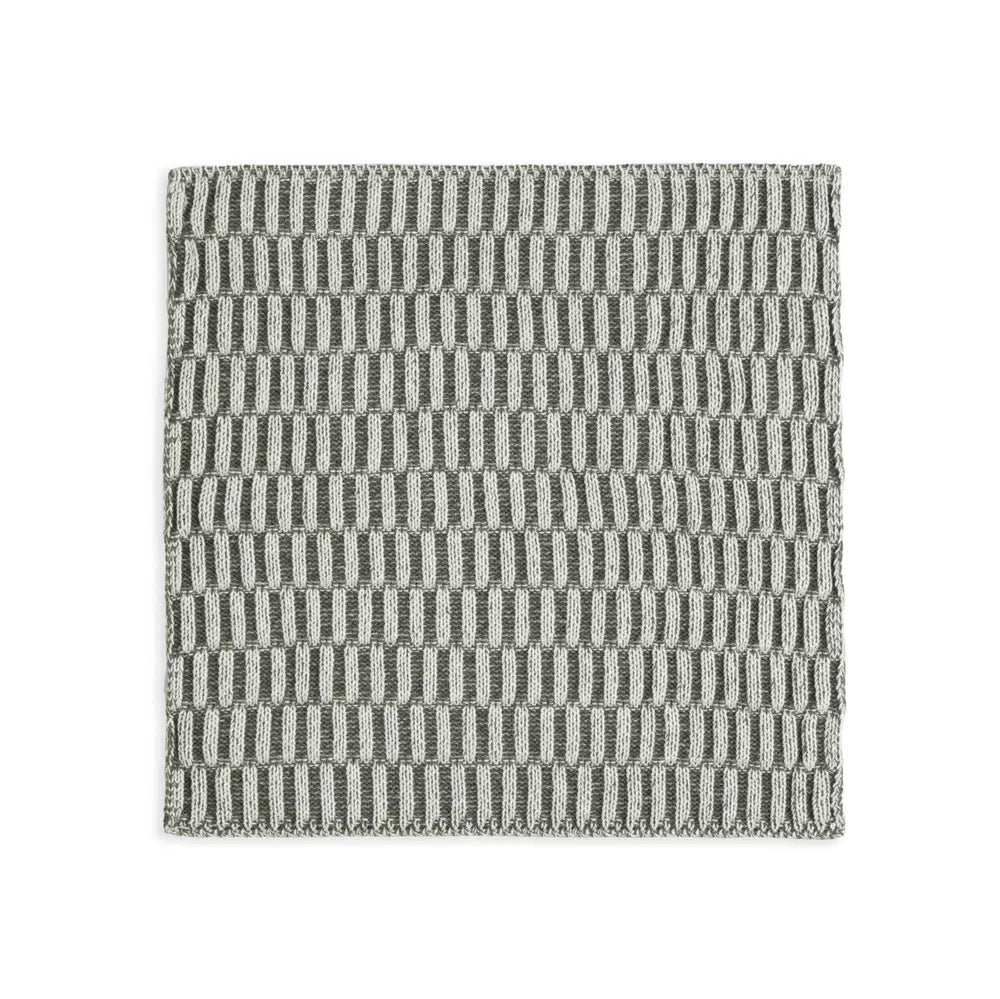 vaatdoekje Knit factory ecru/khakigroen