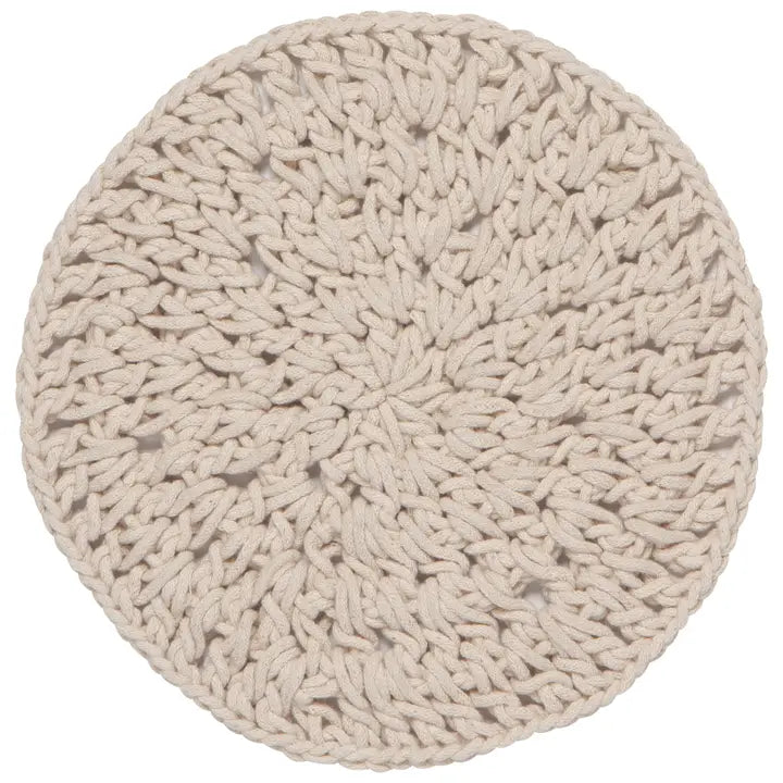 2 onderzetters geknoopt licht naturel