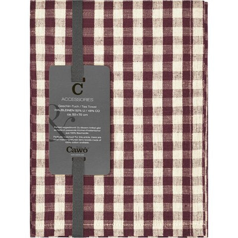 Theedoek Burgundy ruit