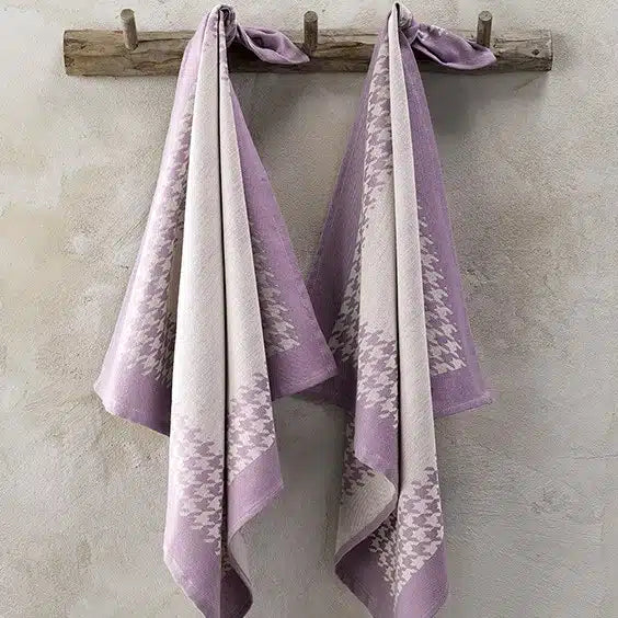 Theedoek Pied de poule DWL Lavendel