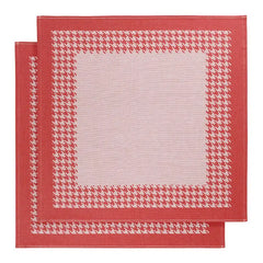 Theedoek Pied de poule DWL rood
