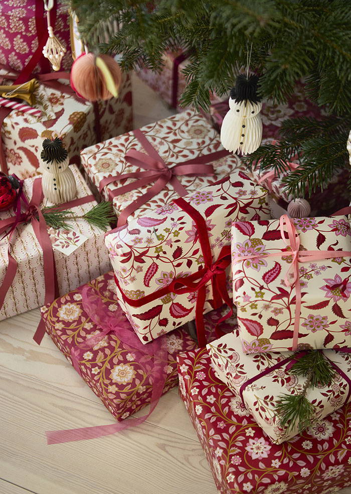 Inpakpapier luxe rood kerst