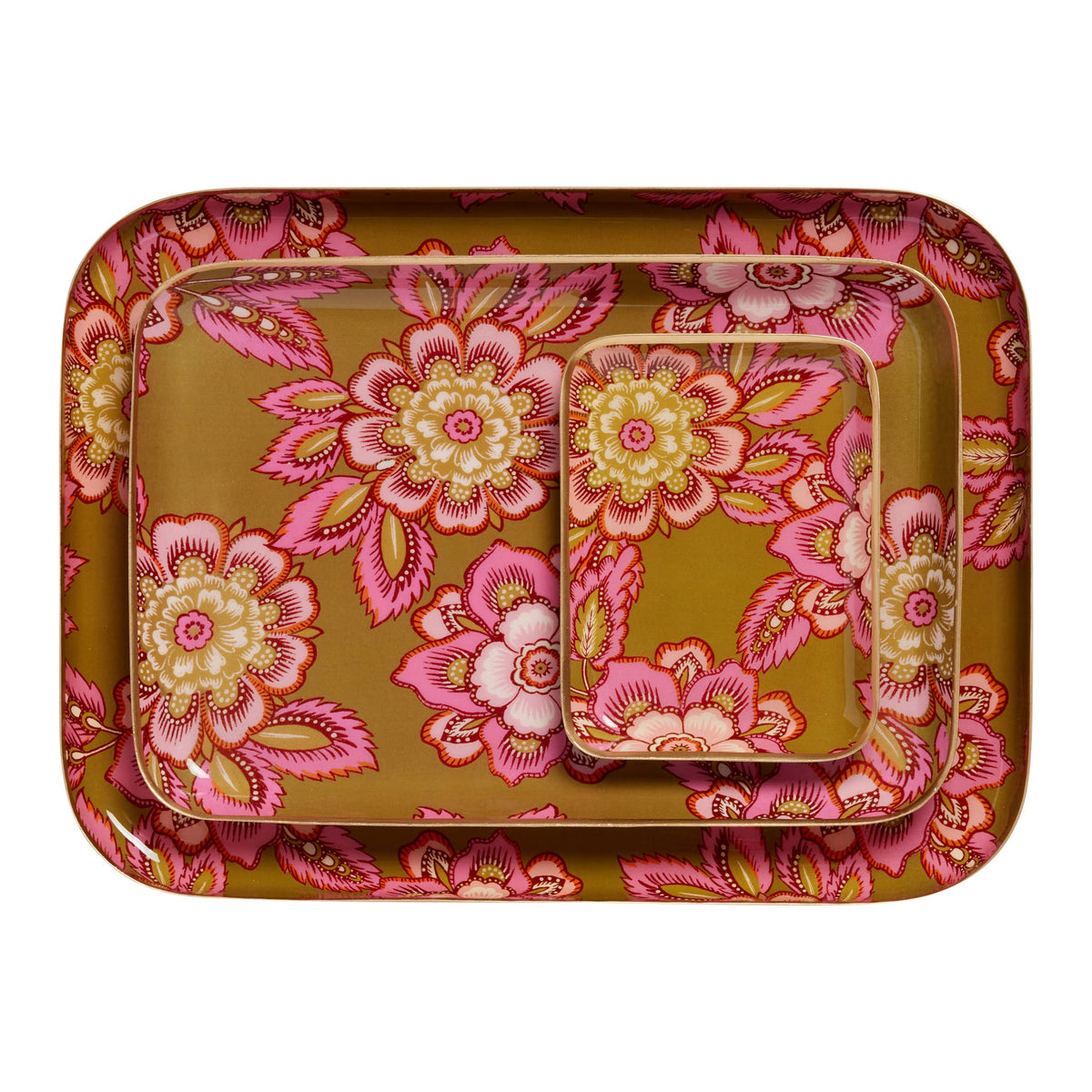 Dienblad Jakarta fuchsia/olijfgroen Middel