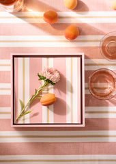 Tafelkleed gestreept roze 300cm  (B)